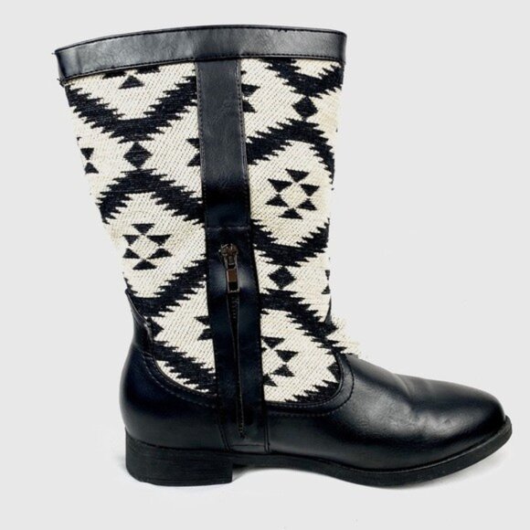 Rampage Franco Aztec Southwestern Low Calf Boots 7.5 - Picture 2 of 7